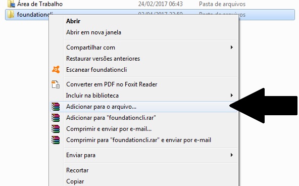 com o winrar já instalado, vai até o local do arquivo e clicando com o botão contrario do mouse, selecione a opção com o winrar já instalado, vai até o local do arquivo e clicando com o botão contrario do mouse, selecione a opção