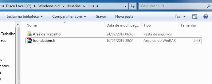 Arquivos já excluídos e mostrando o arquivo que o winrar criou. Arquivos já excluídos e mostrando o arquivo que o winrar criou.